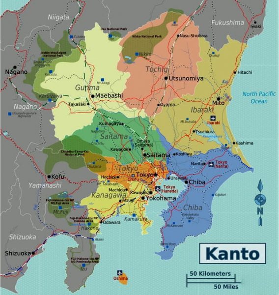 Bản đồ vùng Kanto Nhật Bản