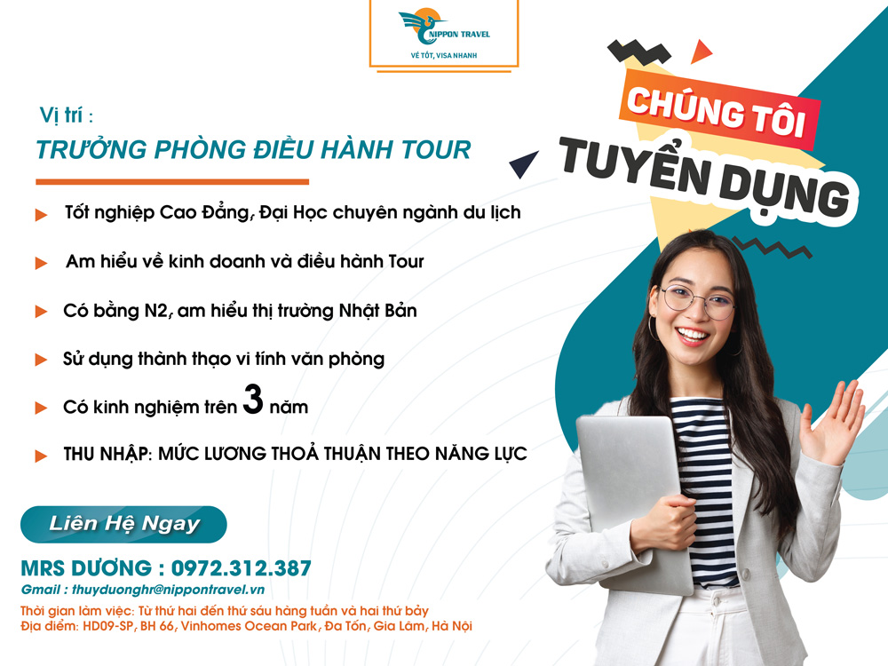 Tuyển dụng trưởng phòng điều hành Tour | Nippon Tuyển dụng
