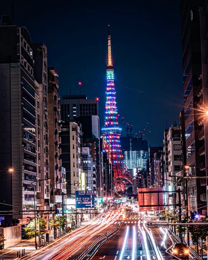 Tháp Tokyo Tower vào ban đêm