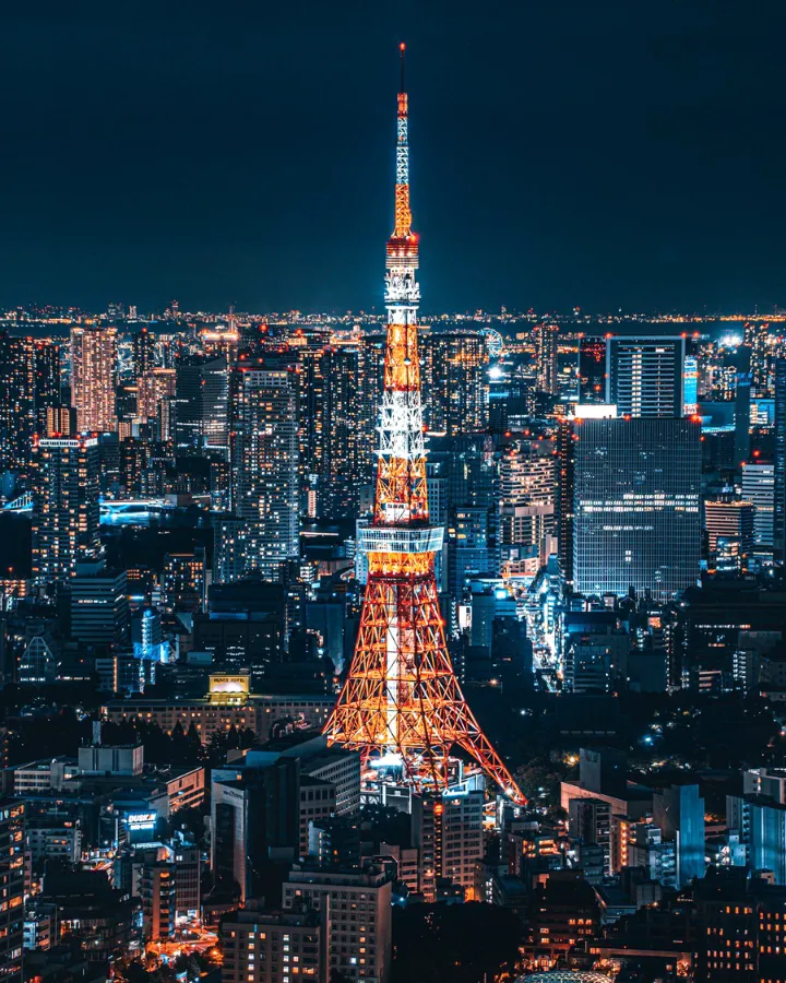 Tháp Tokyo Tower vào ban đêm