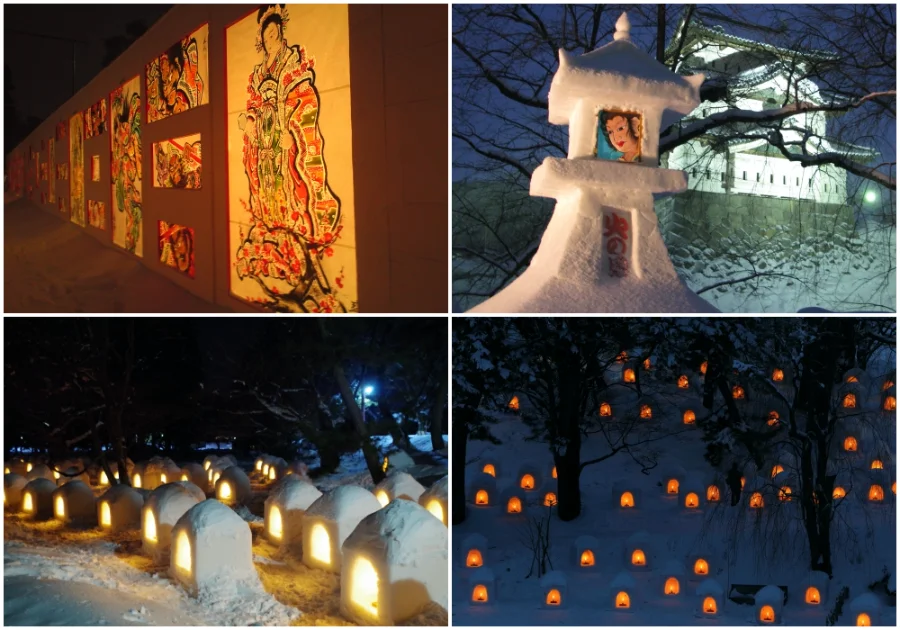 Lễ hội Hirosaki Castle Snow Lantern Festival | Lễ hội mùa đông Nhật Bản