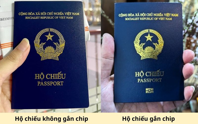 Hộ chiếu gắn chip và hộ chiếu không gắn chip