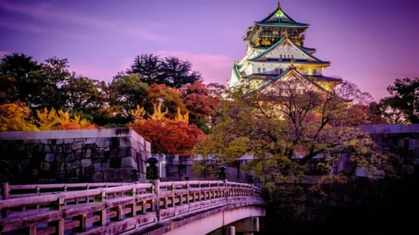 lâu đài Osaka mùa thu