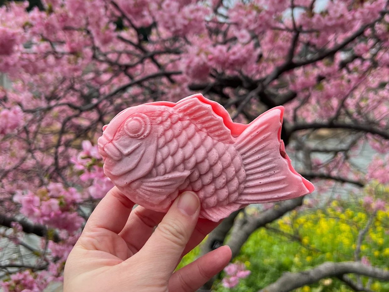 Sakura Taiyaki: Khi chú cá truyền thống khoác áo hồng xuân